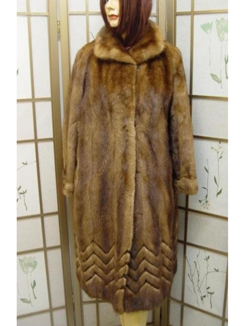 Mint Canadian Demi Buff Mink Fur Coat Women Sz 6 Small